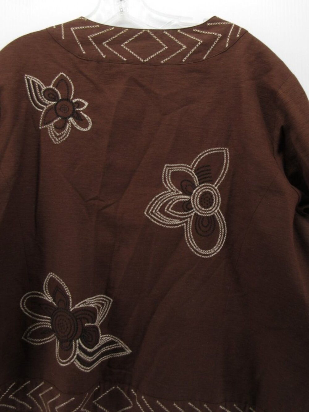 Carole Little Jacket 1X Plus Silk Blend Open Embroidered Floral - Picture 7 of 9